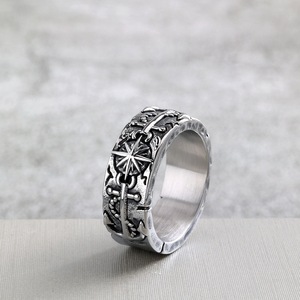 Anillo Vintage de Acero Inoxidable para Hombre, Diseño de Ancla de Barco Pirata con Acabado Desgastado, Estilo Retro Geométrico, Regalo de Joyería - Product Image 3