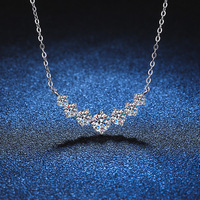 Collier pendentif Twinko Moissanite en forme de cœur, plaqué or 14 carats, argent sterling 925, 5.0 carats GRA VVS, avec chaîne câble – Cadeau de Saint-Valentin