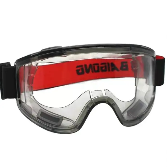 Kacamata pelindung wajah lensa Bening, kacamata keselamatan Kerja anti gores tahan angin