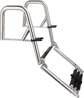 Échelle télescopique en acier inoxydable 3+1 marches pour bateaux pontons, échelle pliante à 4 marches