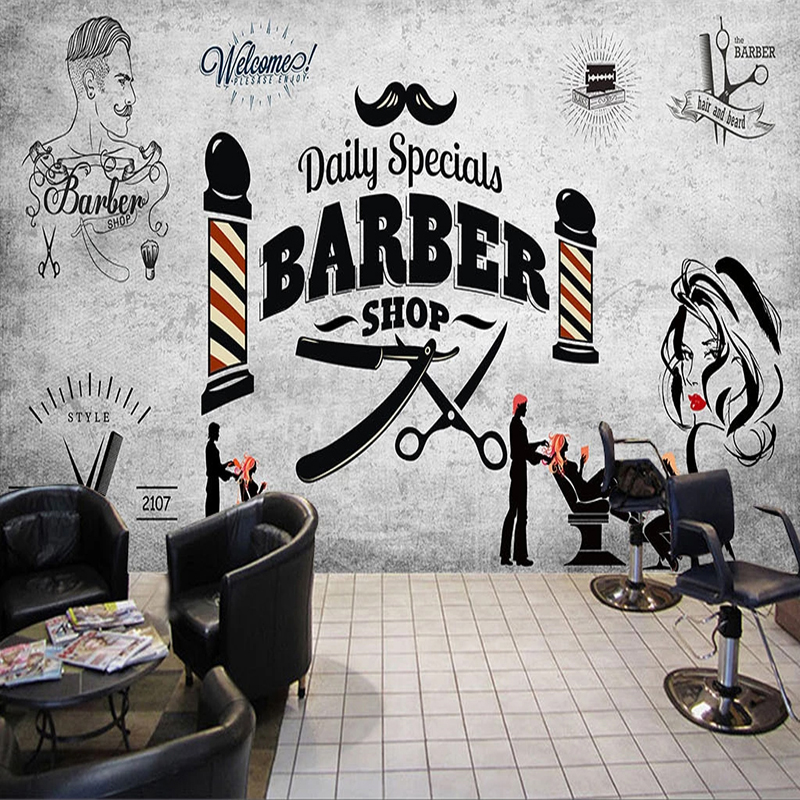  Stickers Muraux 3D Fille – Salon De Coiffure – Autocollants Vinyle Pour Chambre – 7703