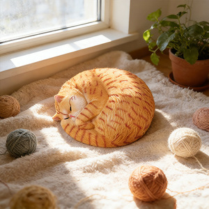 Set de Modelos de Gatos Realistas para Niños, Gato Amarillo, Gato de Cola Corta, Gatito Blanco y Negro, Decoración de Escritorio, Modelos de Animales - Product Image 4
