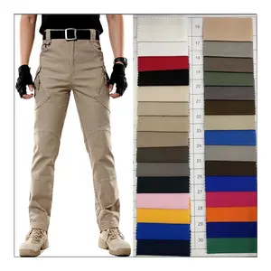 240gsm tejido pesado melocotón acabado 98% algodón 2% spandex sarga textil tejido elástico sarga de algodón Spandex tela para pantalones cargo