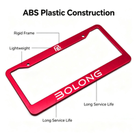 BOLONG Cadre de plaque d'immatriculation en plastique ABS standard américain à 2 trous, plusieurs couleurs disponibles, logo personnalisé, support de plaque d'immatriculation de voiture américaine