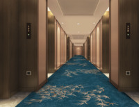 Revêtement de sol en carrelage céramique entièrement moquetté de luxe imprimé en 3D chinois, personnalisable en usine, pour couloir d'hôtel cinq étoiles, du mur au mur
