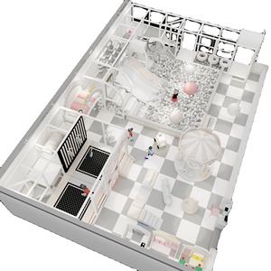 Parque Infantil Interior Personalizado con Piscina de Pelotas, Tobogán y Casa de Juegos para Niños, Tema Blanco, Material PP - Product Image 3