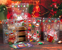 Sacs refermables transparents personnalisés, recyclables et résistants à l'humidité pour emballages cadeaux de Noël, bonbons et fêtes