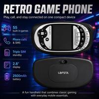 Nouveauté : Téléphone de jeu rétro G1 avec écran de 2,8 pouces, 55 jeux intégrés, prise en charge de la triple SIM 2G
