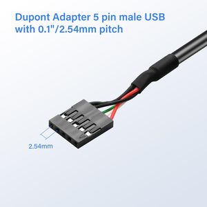 <span class=keywords><strong>USB</strong></span> 2.0-C Nam để Bảng điều khiển phía trước tiêu đề 5 pin nam <span class=keywords><strong>0.1</strong></span> "/2.54mm Pitch Mainboard tiêu đề cổng dữ liệu mở rộng dây cáp - Product Image 3