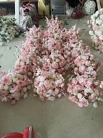 Boules de fleurs artificielles H386 Rose Gypsophile, Hortensia, Blanc Ivoire, Narcisse, décorations de fond de scène de mariage, rangée de fleurs