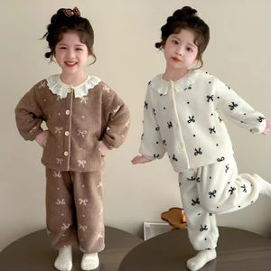 Nuevo Conjunto de Ropa de Abrigo para Niños - Estilo Otoño e Invierno - <span class=keywords><strong>Pijama</strong></span> con Cárdigan para Niños y Niñas - Ropa de Casa para Bebés - Nuevo Conjunto - Product Image 1