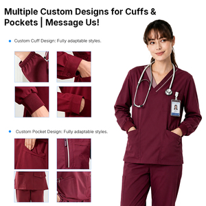 Ensemble de blouses chirurgicales ANNO, uniformes antistatiques en mélange TR, multi-poches, uniformes chirurgicaux avec style personnalisé pour la salle d'opération - Product Image 4