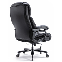 Chaise de bureau de direction pivotante noire de luxe à dossier haut, avec accoudoirs inclinables, grande taille, pour un confort optimal
