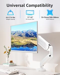 ขาตั้งจอคอมพิวเตอร์สีขาว ขนาด 17-32 นิ้ว วัสดุโลหะผสมเหล็ก สำหรับจอเดี่ยว ติดตั้งบนโต๊ะ - Product Image 2