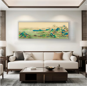 Peinture de grès faite à la main-Paysage célèbre chinois "Mille milles de rivières et de montagnes" - Product Image 2