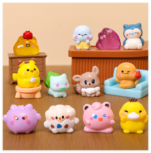 Figurines en résine artisanale de personnages de dessins animés d'animaux en 3D, miniatures chinoises, renard, canard, tortue, dragon, grenouille, cadeaux, sacs surprises, jouets pour enfants - Product Image 1