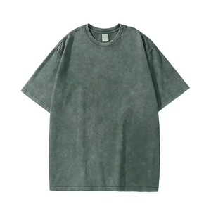 Unisex Loose Retro Solid Tshirt Summer Acid Wash 280Gsm Heavyweight <b>Vintage</b> Men <b>T</b> <b>Shirt</b> Custom Blank <b>Vintage</b> <b>T</b> <b>Shirt</b> - Product Image 4
