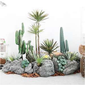 Plantes Décoratives Séchées en Pot de Haute Qualité, Plantes Artificielles d'Extérieur, <span class=keywords><strong>Cactus</strong></span> Artificiel en Plastique pour Terrain de Football - Product Image 1