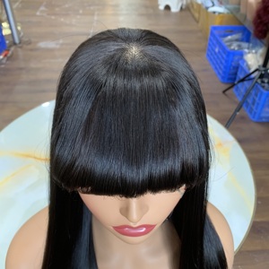 Perruques en cheveux humains Remy de 14 à 24 pouces, super double drawn, cheveux vietnamiens, perruques en dentelle 2x4 avec frange - Product Image 3