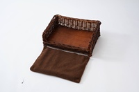 Cama para perros de mimbre y cartón de gran tamaño JY para exteriores, tipo iglú, para apartamento, verano, con soporte, cajas, oso, madera