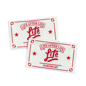 निजी कस्टम ब्रांड नाम लोगो ध्वज बुने हुए हम लेबल वाले कपड़ों के जूते बैग के लिए नरम मुद्रित देखभाल लेबल टैग किया - Product Image 2