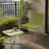 Ensemble de chaise et table d'appoint en corde tressée pour balcon et patio, résistant aux intempéries, chaise longue de loisirs pour maison, appartement, café, bistrot, petit espace