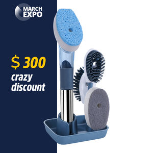 Masthome Smart Kitchen Cleaning <strong>Tools</strong> Long Handle Pan Pot Sponge PP Tpr Bristle Dish Washing Cleaning Brush With Soap Dispenser - Product Image 3