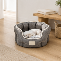 Coussin rond pour animaux de compagnie, nid douillet pour chat et chien, coussin en peluche doux, lavable, lit de couchage pour petits animaux