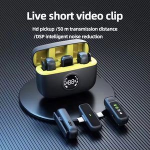 Mikrofon Mini Nirkabel 2.4GHz Peredam Kebisingan Omnidirectional Lavalier Ringan Portabel untuk Rekaman Wawancara - Product Image 4