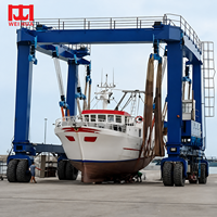 Prix usine Grue portique mobile marine sur pneus en caoutchouc, sur mesure, pour levage de yachts, capacité 500t 1000 tonnes
