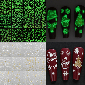 12 pièces lumineux noël ongles décalcomanies 3D paillettes bonhomme <span class=keywords><strong>de</strong></span> <span class=keywords><strong>neige</strong></span> Elk <span class=keywords><strong>flocon</strong></span> <span class=keywords><strong>de</strong></span> <span class=keywords><strong>neige</strong></span> arc Nail Art autocollant hiver Festival adhésif ongles curseur - Product Image 4