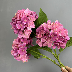BF-HG09 2026 Single Stem Real Touch Pink <strong>Artificial</strong> Hydrangeas <strong>Flowers</strong> for Wedding Home Decoration - Product Image 2