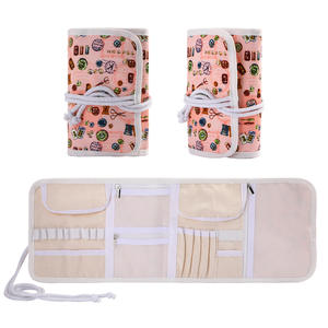 Bolsa de almacenamiento de herramientas de tejer DIY de lona de gran capacidad para <span class=keywords><strong>Kit</strong></span> de costura transfronterizo de <span class=keywords><strong>Amazon</strong></span> con bolsa de accesorios plegable de lana - Product Image 6