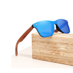 2025 moda in legno Bambu plastica legno <span class=keywords><strong>occhiali</strong></span> da <span class=keywords><strong>sole</strong></span> per <span class=keywords><strong>uomo</strong></span> donna Logo personalizzato blu UV400 protezione CE certificato stile coreano - Product Image 2