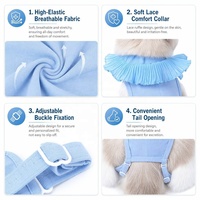 Traje de recuperación para gatos, elegante y popular, de algodón suave y elastano, con longitud de torso ajustable, que bloquea infecciones bacterianas, para después de la cirugía y desanudación.