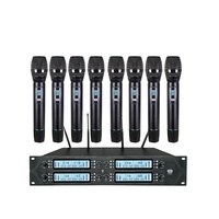 Système de microphone sans fil professionnel UHF RIY-0901 8 canaux portable/revers/col de cygne/micro de conférence