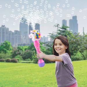 도매 남여 공용 Led 파티 지팡이 유니콘 버블 완드 장난감 어린이를위한 다채로운 라이트 업 플라스틱 버블 건 Animne 놀이 도구 선물 - Product Image 6