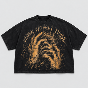 T-Shirt <span class=keywords><strong>Uomo</strong></span> Oversize in Cotone Pesante con Grafica <span class=keywords><strong>Gotica</strong></span> Effetto Usurato, Vestibilità Boxy Strappata, Stile Streetwear Urbano - Product Image 2