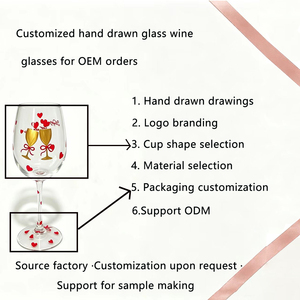 Copas de <span class=keywords><strong>Vino</strong></span> de Cristal sin Plomo de 440 ml, con Tallo Largo, Alta Transparencia, Diseño Romántico de Corazón Dibujado a Mano, para Bodas y San Valentín - Product Image 5