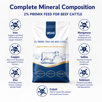 Premix 2% untuk Sapi - Suplemen Pakan Vitamin & Mineral untuk Pertumbuhan & Kesehatan Unggul, Formulasi Kustom OEM