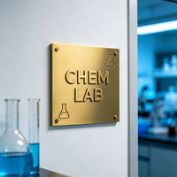 Plaque de porte de chambre d'hôtel en aluminium de style moderne, texte personnalisé, nom, pour hébergement de type boutique
