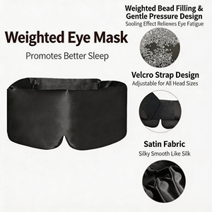 <span class=keywords><strong>Masque</strong></span> de sommeil lesté en perles de verre de qualité supérieure pour soulager l'anxiété et les migraines - <span class=keywords><strong>Masque</strong></span> oculaire 3D profilé occultant avec boîte cadeau - Product Image 1
