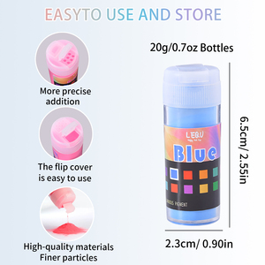 LE.Q.U Poudre Luminescente 12 Couleurs pour Nail Art & Décoration Artisanale en Résine - Product Image 3