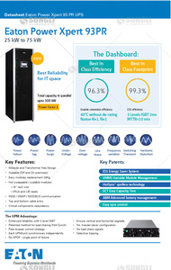 สำหรับ93PR 25-75kW แบตเตอรี่ลิเธียมแบบสามเฟส UPS ปราศจากแบตเตอรี่ลิเธียมที่สามารถเปลี่ยนได้ระบบโทรคมนาคมประสิทธิภาพ96.3% N + 1 /n + 2 - Product Image 6