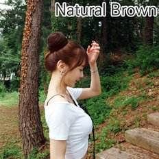 Perruque de cheveux naturels bruns - Product Image 1