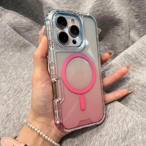 Funda de Armadura Híbrida 3 en 1 de Alta Resistencia con Gradiente Transparente para <span class=keywords><strong>iPhone</strong></span> <span class=keywords><strong>13</strong></span> 14 15 16 <span class=keywords><strong>Pro</strong></span> <span class=keywords><strong>Max</strong></span> Plus, para Funda de <span class=keywords><strong>iPhone</strong></span> 15 de 3 Piezas - Product Image 1