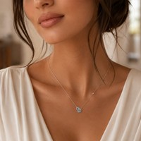 Collar con Colgante de Topacio Azul en Plata de Ley 925 para Mujer, Joyería Dan Jewelry para Uso Diario, Fiestas, Bodas, Regalo, Venta al Por Mayor