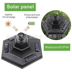 Lámpara Solar de Jardín Hexagonal LED para Exteriores con Panel Solar, Resistente al Agua, Independiente - Product Image 2