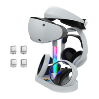Station de charge pour manette PS VR2 pour PSVR 2 Chargeur double manette Station de charge avec support de stockage pour casque VR
