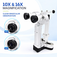 Microscope de haute qualité 10X et 16X, lampe à fente ophtalmique LED portable pour clinique vétérinaire et examen oculaire en clinique